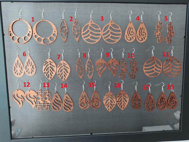 Boucles d'oreilles en bois