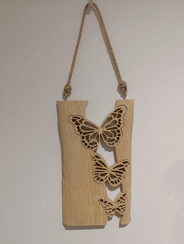 Cadre déco papillon artisanal en bois massif